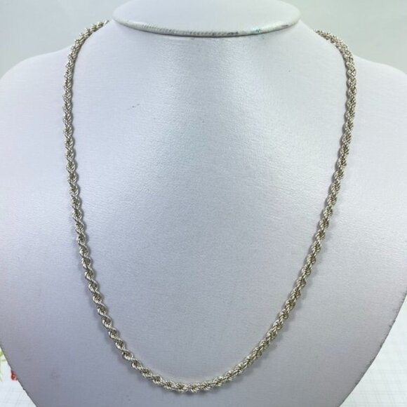 Jewelry - Vintage Italian Sterling Silver Rope Chain Necklace 925 Italy 20 Inch Solid
